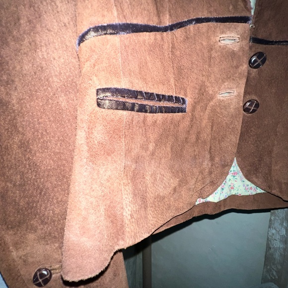 Wilson’s Genuine Leather Brown Leather Jacket/Blazer w/velvet trim-Small-EUC! - Picture 8 of 12